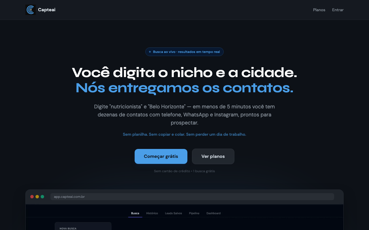 Capteai — geração de leads
